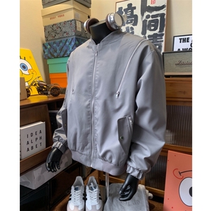 【现货】灰色拉链棉服自制图片