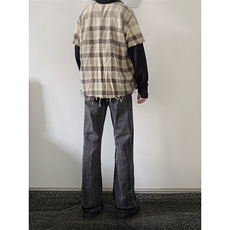 B221美式ins高街暗黑重工艺宽松微喇牛仔裤LK23128-P60控78，男装牛仔裤，电商B221