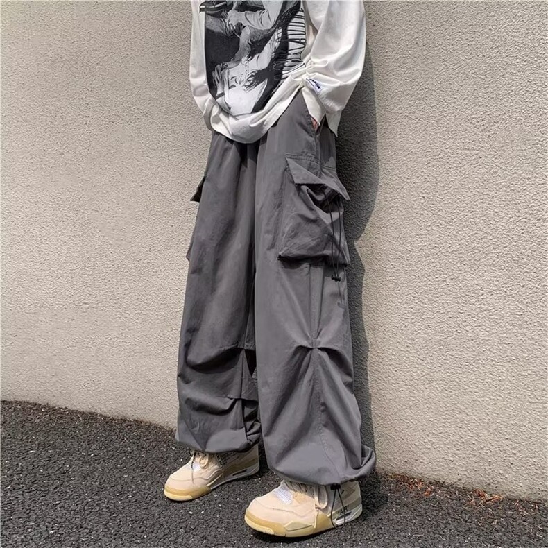 美式街头裤子ins高街直筒工装裤男春季宽松束脚冲锋裤GK1822-P42图片