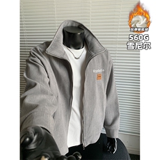 重磅560g雪尼尔立领保暖银狐绒夹克外套男J5250J加绒-特P65控118，男装夹克，电商A001