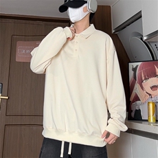 男士polo衫高级感痞帅成卫衣重男装正肩衬衫领长袖t恤潮8829/P36，男装卫衣，星座506