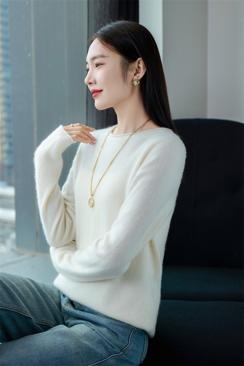 新款女装羊绒衫简约百搭高级感十足适合早秋穿着展现优雅气质,女装羊绒衫,百越羊绒