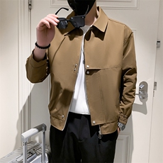 社会小伙风翻领春秋韩版痞帅时尚休闲百搭春款夹克JK082-P85控125，男装夹克，电商A413