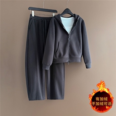 深灰色上衣+深灰色裤子（加绒款两件套）