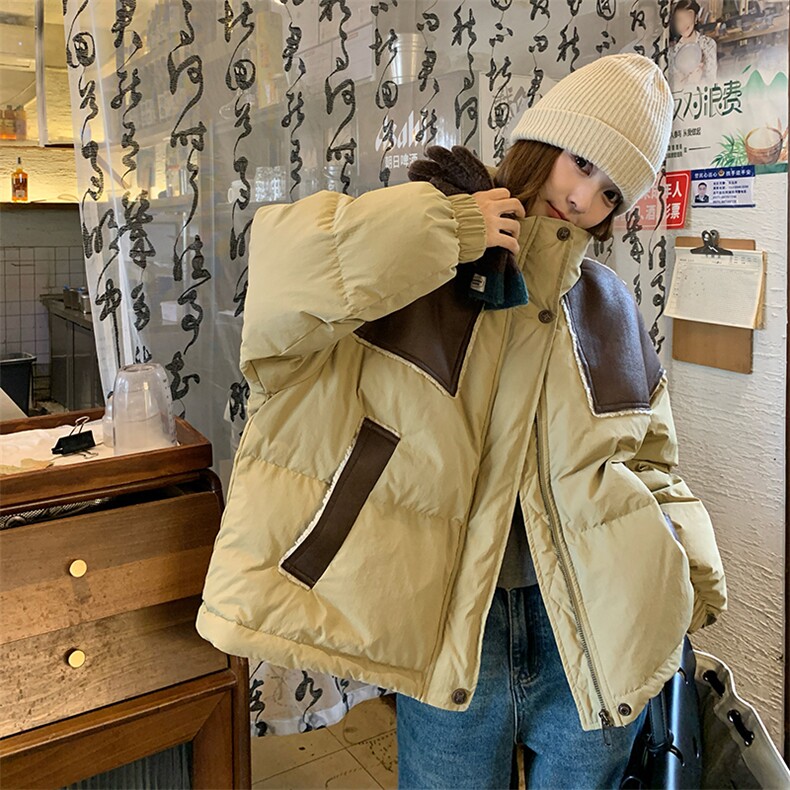 休闲轻薄羽绒服设计外套女冬季加厚时尚白鸭绒面包服6093P245P358，女装羽绒服，维壹