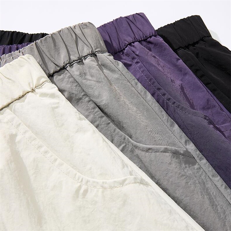 白底平铺图夏季大码日系港风山系九分裤直筒休闲阔腿裤K281/P55,男装休闲裤,钱塘713