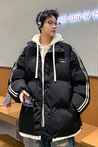 棉衣男冬季新款港风宽松假两件宽松连帽学生棉服MY8882-P82图片