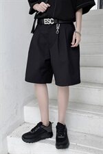 暗黑风国潮牌直筒五分裤男士西装休闲短裤D616P60，男装西裤，星座312B-1