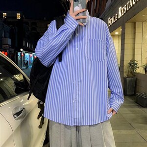 长袖衬衫男港风日系春季韩版潮流帅气衬衣K01817P32图片