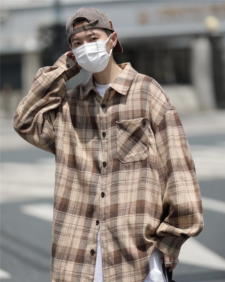 新款潮流男格子衬衫 C4525 P38图片