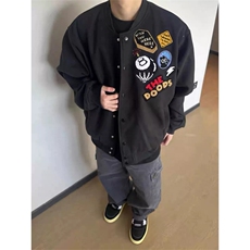 网图有货美式徽章字母刺绣加棉棒球服外套男女夹棉夹克A1025-P78，男装夹克，星座1505
