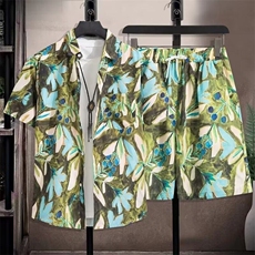 花衬衫男短袖夏季潮牌痞帅休闲上衣服冰丝凉感外套翻领沙滩衬衣男，男装衬衫，星座506B