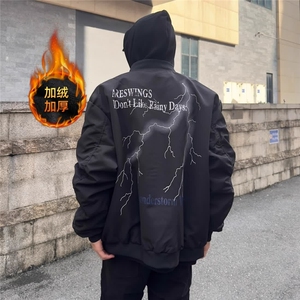 秋冬季新款美式男女高街情侣宽松棒球服夹克外套JNN709-P50