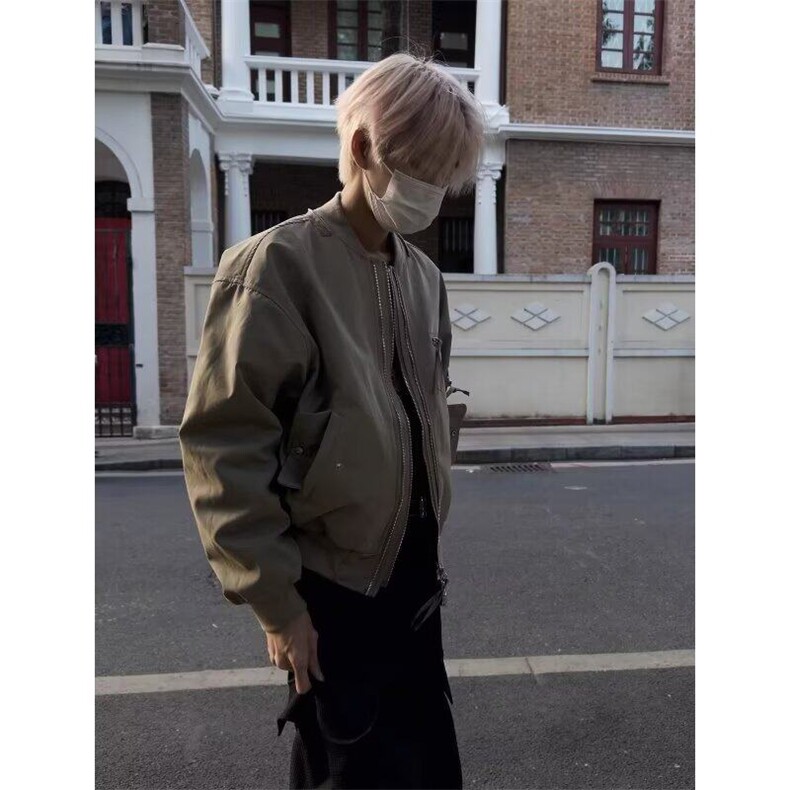 青少年美式复古飞行解构夹克男女高级感宽松工装上衣外套,男装夹克,星座506A