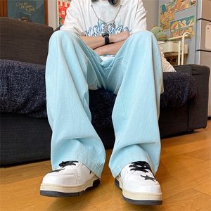 25年春季水洗高街vibe直筒宽松阔腿五色牛仔裤NZ2310-P55控78图片