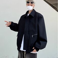2327-P65飞行员夹克外套男垫肩秋季2025新款潮牌翻领工装行政，男装夹克，电商B323A