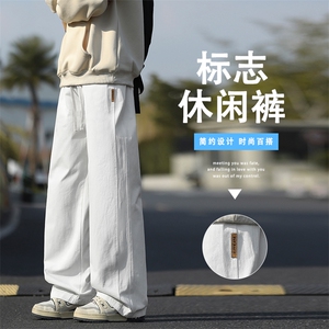 潮流高街百搭宽松直筒简约抽绳阔腿休闲裤男 K351特批32图片