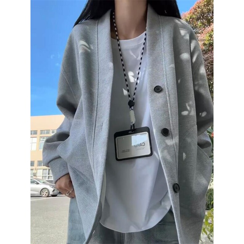 网图 华夫格开衫卫衣外套男秋冬美式复古v领针织衫WY8689-特P43图片