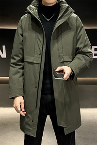 大码中长款连帽风衣保暖大棉袄外套7516-P135控228图片