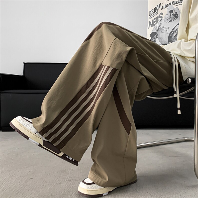 春夏潮牌新款微弹面料直筒拖地裤运动休闲裤男8227-P48控68，男装休闲裤，电商C305A