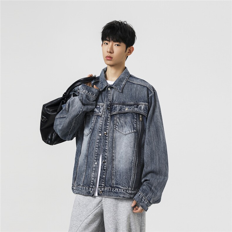 【现货】XZ1218(原611-3)WT4004特价70美式多口袋结构牛仔外套,男装工装外套,星座1218（原611-3）