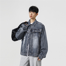 【现货】XZ1218(原611-3)WT4004特价70美式多口袋结构牛仔外套，男装工装外套，星座1218（原611-3）