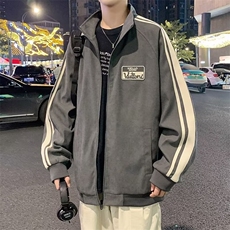 7006-P40美式立领夹克男秋冬潮牌运动拼接加绒厚外套休闲上衣，男装夹克，电商B323A
