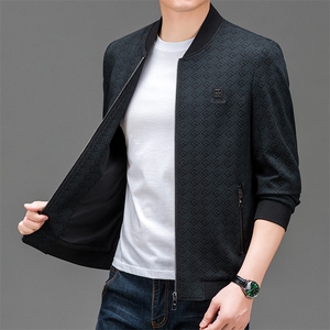 春季夹克男装立领中年商务休闲纯色茄克衫上衣服BSNA002-P125图片