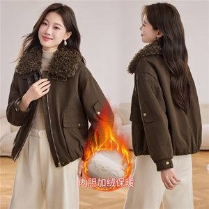 现货！现货！2025冬季女装新款加绒加厚棉衣棉服图片