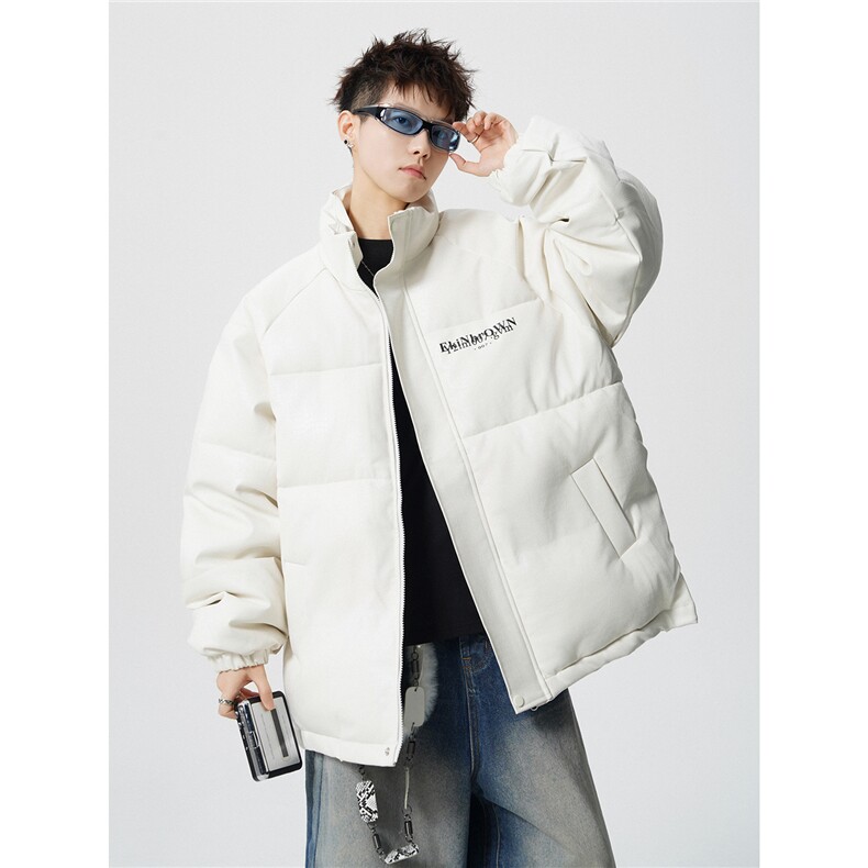 鳄鱼纹印花设计大码M-5XL手塞棉夹克PU皮棉服外套男8507P120控158，男装夹克，星座227-7