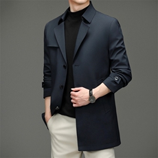 秋季中长款风衣男中年商务休闲爸爸装外套2023新款男士宽松上衣，男装风衣，电商B212（原钱塘6029）