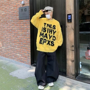 美式圆领毛衣男慵懒风休闲针织衫 M5709 P55图片