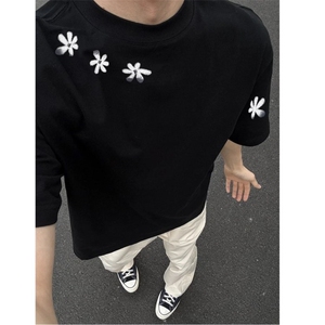 纯棉260克花朵印花短袖ZX0269-P25图片