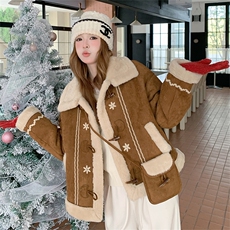 新款!现货!重工刺绣皮毛一体外套配包包6927-P215-K328，女装派克服，2D034