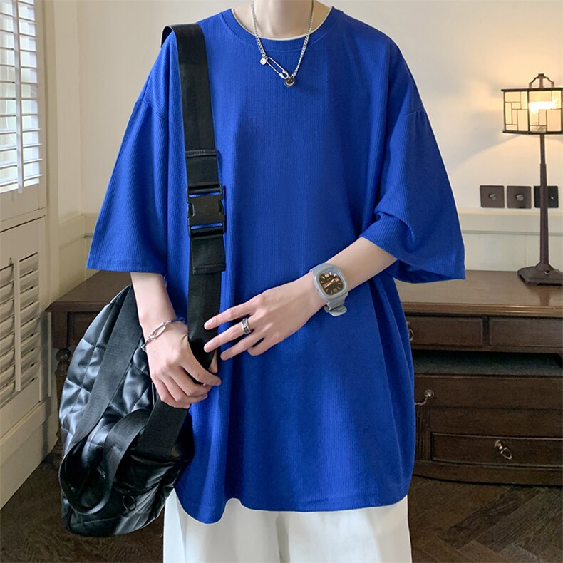 华夫格t恤男短袖男大码五分袖酒店风HT73099-P22,男装T恤,电商A040