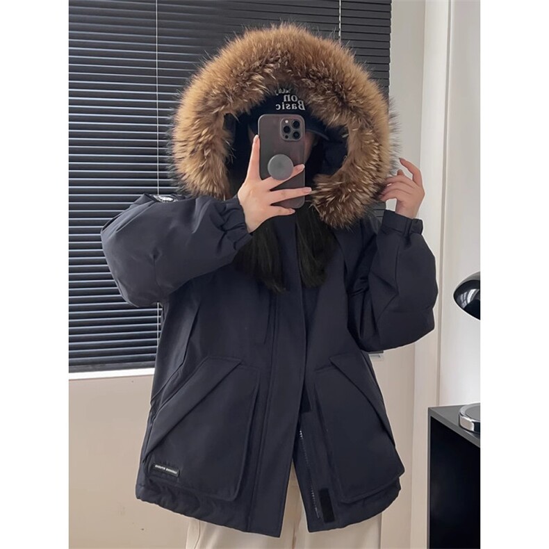 【升级款】派克服工装羽绒棉服oversize面包服外套Y902-P110网图，女装棉衣/棉服，电商B245