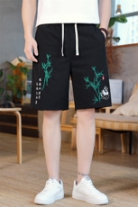 风大刺绣短裤男中式休闲百搭五分裤沙滩裤XZ310B-3-DK1903-P27，男装牛仔裤，星座310B-3