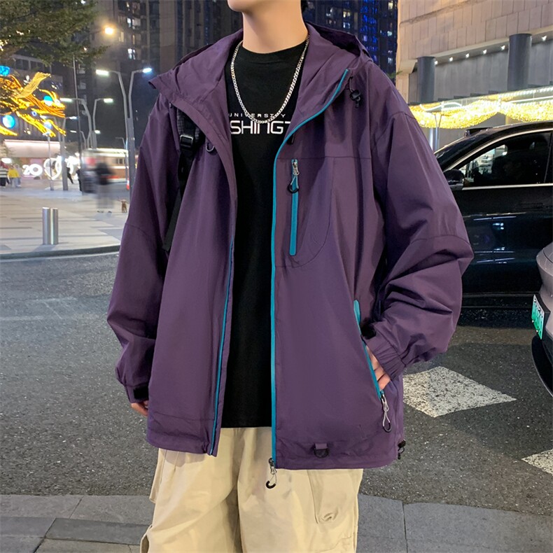 冲锋衣外套男2025春季新款宽松连帽休闲工装夹克潮流A02512-P83,男装夹克,星座308B-2