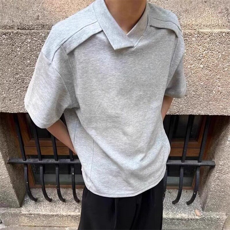 不规则重磅短袖t恤男款轻熟风简约休闲基础款半袖上衣WLT222-P32图片