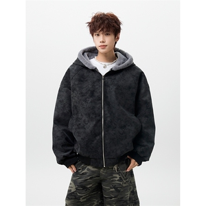 MFDD002-特P85 荔枝纹皮拼兔毛绒座山雕加厚棉衣棉服图片