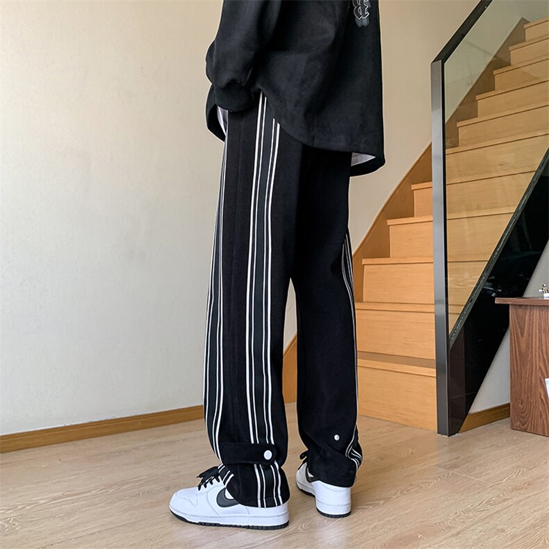B221美式ins高街小众情侣款织带休闲运动裤LK23006-P60控78,男装休闲裤,电商B221