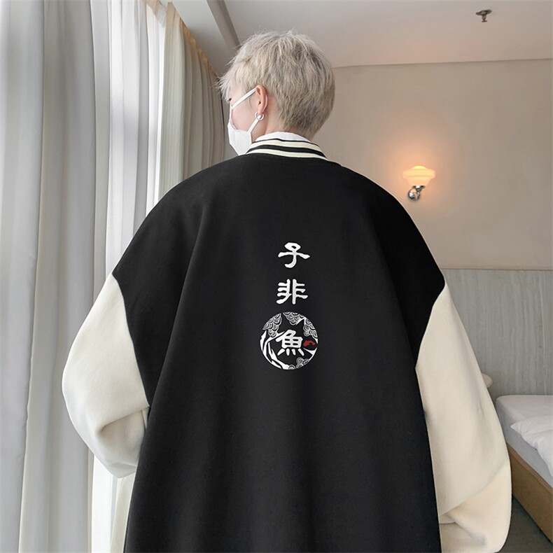 摇粒绒棒球服男大码开衫卫衣男夹克BF86070-P65图片