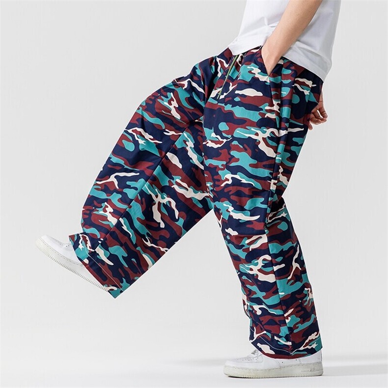 夏季新款大码日系港风工装迷彩休闲裤直筒阔腿裤美式潮K309/P65，男装工装外套，电商A221A