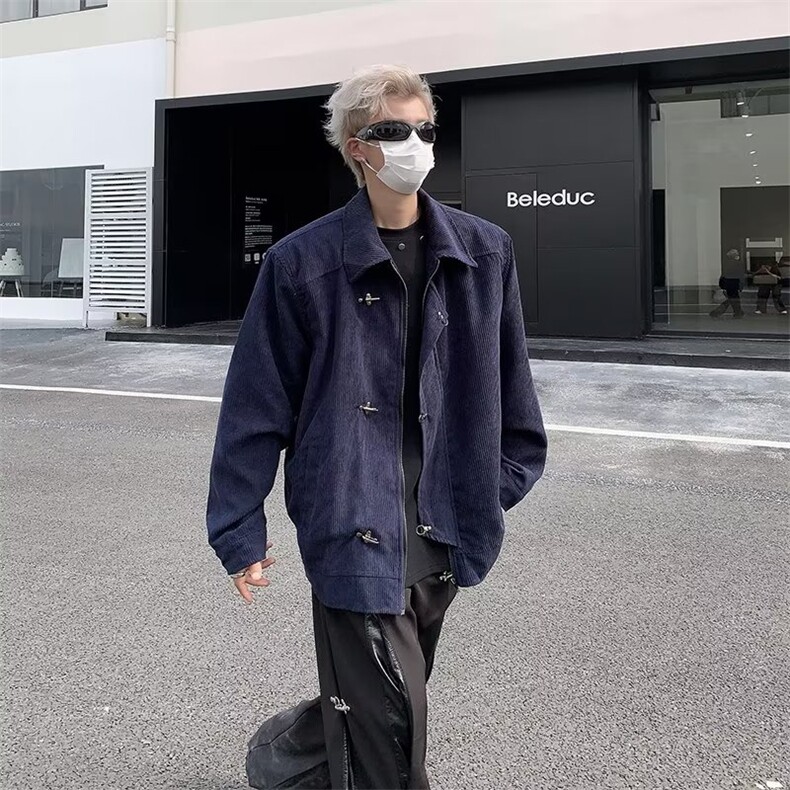 美式春秋新款灯芯绒夹克男宽松直筒潮牌外HY755-P65,男装夹克,星座1109-3