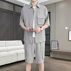 DT253-P752025夏季冰丝薄款短袖衬衫短裤两件套，男装牛仔裤，星座507A（原星座306B-2）