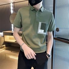 2026夏季口袋设计高级感轻奢短袖T恤翻领Polo衫T0234-P48，男装T恤，电商D342
