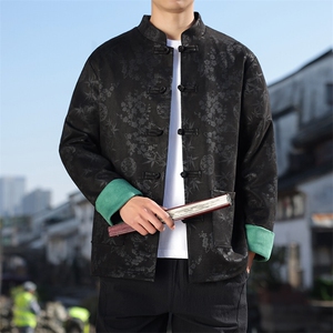 男士外套麂皮绒印花夹克盘扣立领唐装风 XZ1512-2507-P85图片