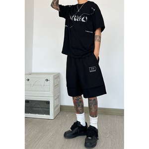 港风六分裤  七分裤印花薄款休闲裤A014-DY25263-P40控58图片