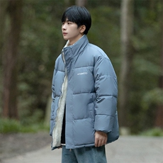 冬季立领仿羊羔毛棉衣男士休闲棉服潮流印花棉袄A266-WMY609-P70，男装棉衣，电商A266