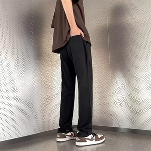 长裤新款气质男时尚潮牌百搭简约夏季休闲裤日常阔腿裤B301/P38图片